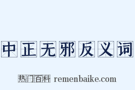 中正无邪反义词是什么意思的图片